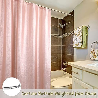 Blush Pink Glitter Shower Curtain: Waterproof Washable Quick Dry, 84Lx72W