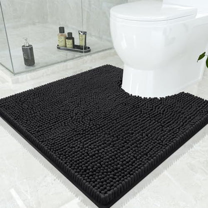 Smiry Toilet Rugs U-Shaped 24x24, Extra Soft Absorbent Contoured Bath Mat