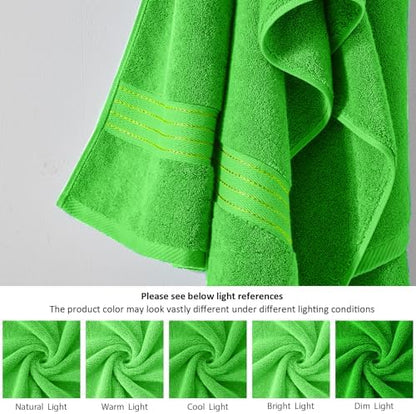 COZYART Luxury Bath Towel Set 6 Pcs Kelly Green 100% Turkish Cotton 650 GSM