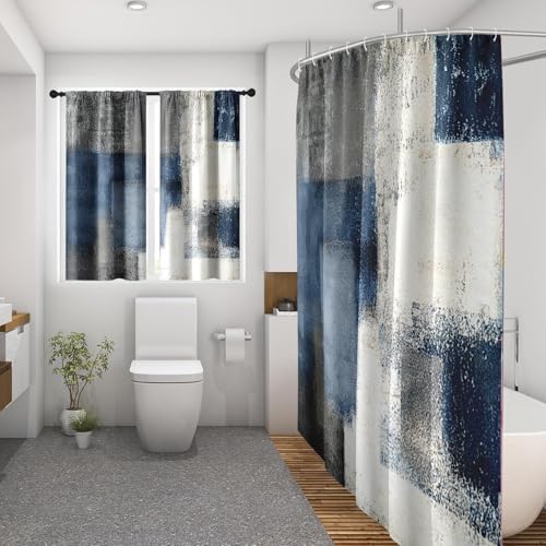 Shower Curtain Set, for Bathroom Decor 72" x 72", Abstract Modern