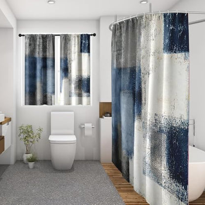 Shower Curtain Set, for Bathroom Decor 72" x 72", Abstract Modern