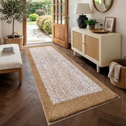80x24 Long Bathroom Rugs Non Slip Washable, Soft Absorbent Bath Mat Coffee