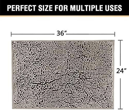H.VERSAILTEX Bath Mat for Bathroom Non Slip Luxury Chenille Ultra Soft Bath Rugs 24x36 Absorbent Non Skid Shaggy Rugs Washable Dry Fast Plush Area Carpet Mats for Indoor, Bath Room, Tub - Dark Grey