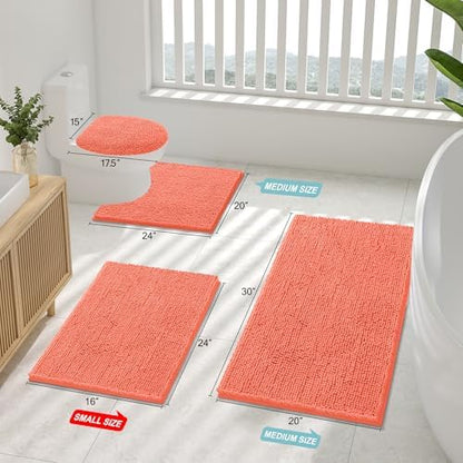 Smiry Bathroom Rugs 30X20, Luxury Chenille Extra Soft Absorbent Bath Mat