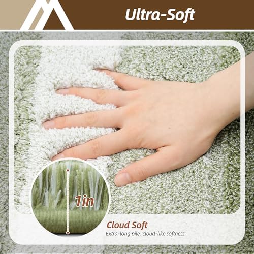 COSY HOMEER Bathroom Rugs 30x20,Ultra Soft Absorbent Bath Mat,Green