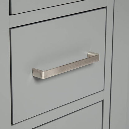 ARIEL Cambridge 60-inch Bathroom Vanity Base Cabinet,Solid Wood, 2 Soft Closing Doors, 9 Dovetail Drawers, Grey