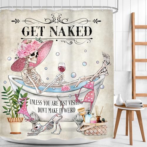 Skull Skeleton Halloween Gothic Spooky Goth Bathroom Shower Curtain Set