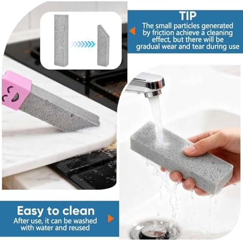 9 Pack Cleaning Pumice Stone Toilet Bowl Stick Cleaner with Handle Hard Water Ring Calcium Buildup Stains Remover Powerfully for Cleaning Toilet Bathtubs Kitchen Sink Grill Pools