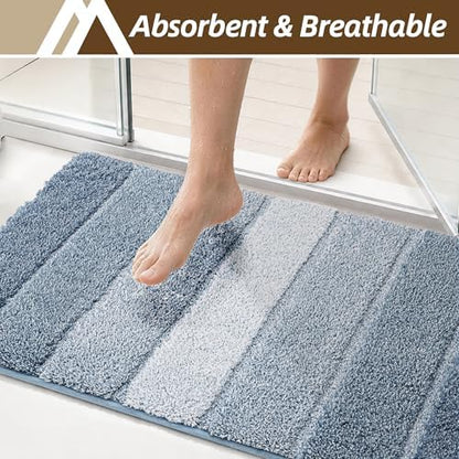 COSY HOMEER Bathroom Rugs 30x20,Ultra Soft Absorbent Bath Mat,Blue