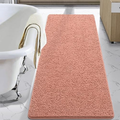LOCHAS Luxury Bathroom Rug Shaggy Bath Mat 24 x 60 Inch, Pink