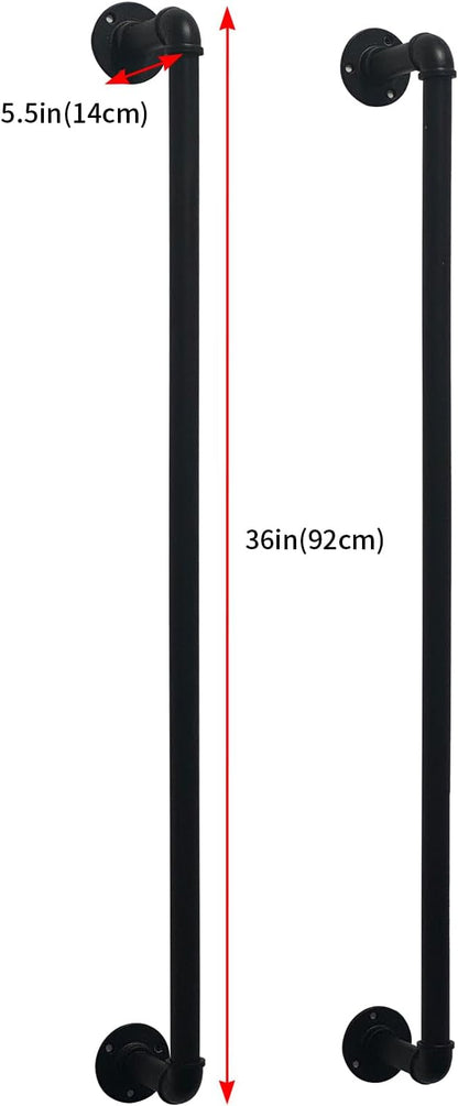 Towel Racks for Bathroom Wall Mounted 36 Inch,Industrial Pipe Storage Organizer Towel Holder(Black)