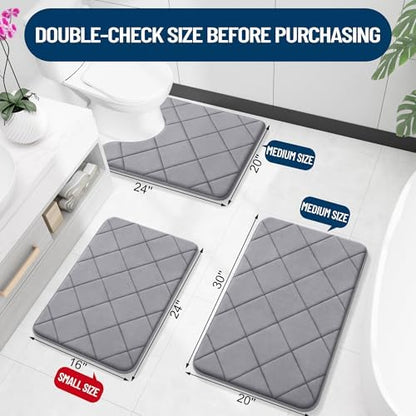 OLANLY Memory Foam Bath Mat 24x16, Ultra Soft and Absorbent Bathroom Rugs