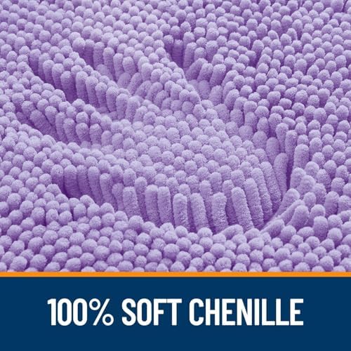 OLANLY Chenille Bathroom Rugs Mats Sets 2 Piece, 36"x24"+30"x20", Lavender