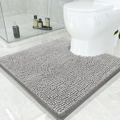 Smiry Toilet Rugs U-Shaped 24x24, Extra Soft Absorbent Contoured Bath Mat