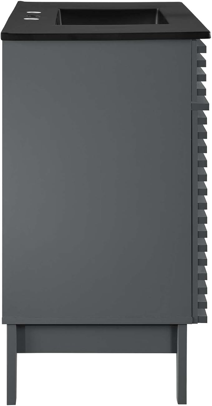 Modway Render 36" Bathroom Vanity in Gray Black