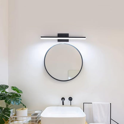 mirrea 24in Modern LED Vanity Light for Bathroom Lighting Dimmable 24w Black Painted (Cold White 5000K)