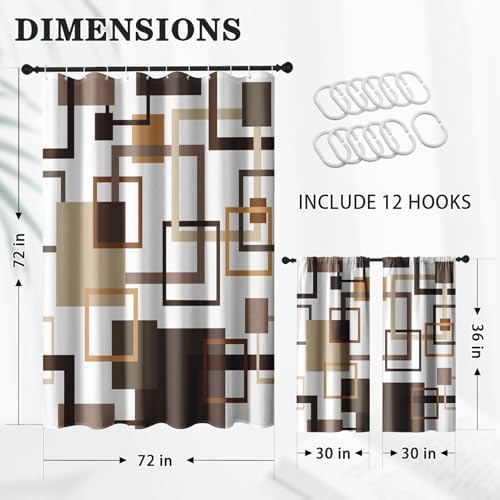 Shower Curtain Set, for Bathroom Decor 72" x 72", Abstract