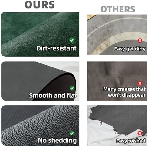 TYUU Thin Bath Mat, Small Bathroom Rugs Non Slip Washable, 16x24 Dark Green