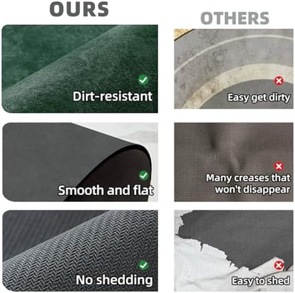 TYUU Thin Bath Mat, Small Bathroom Rugs Non Slip Washable, 16x24 Dark Green