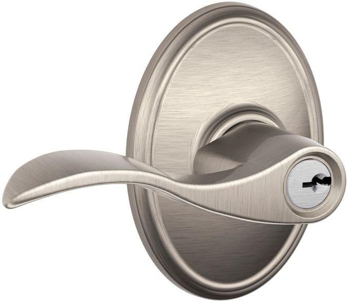 SCHLAGE Accent Lever with Wakefield Trim Keyed Entry Lock in Satin Nickel - F51A ACC 619 WKF