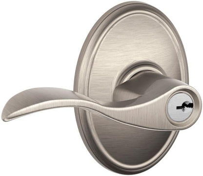 SCHLAGE Accent Lever with Wakefield Trim Keyed Entry Lock in Satin Nickel - F51A ACC 619 WKF