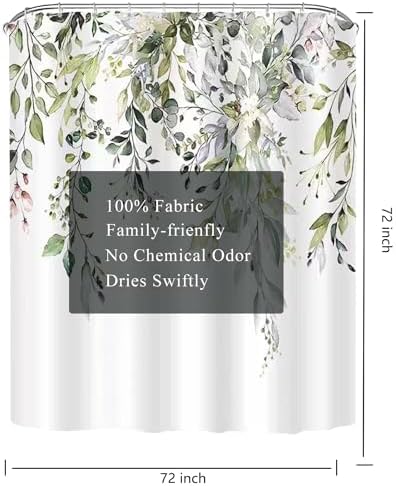 LLSCL Yellow Droop Leaves Fabric Shower Curtain Liner with Magnets, Tire Pattern Waterproof Hotel Quality, 72 x 72 Machine Washable