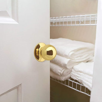 Design House 782912 Ball Passage Hall and Closet Door Knob, Polished Brass