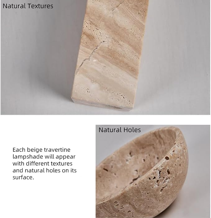 Farmhouse Wood Vanity Light 4 Lights Natural Stone Shade | Nordic Style Travertine Linear Bathroom Light Fixture Rotatable LED Wall Light Over Mirror - Natural Wood Color