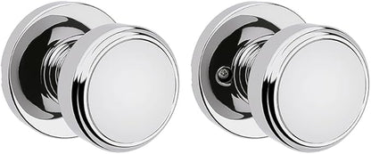 Kwikset Maven Interior Passage Door Knob, Handle for Closet and Hallway Doors, Round Non-Locking Doorknob in Polished Chrome, with Microban Protection