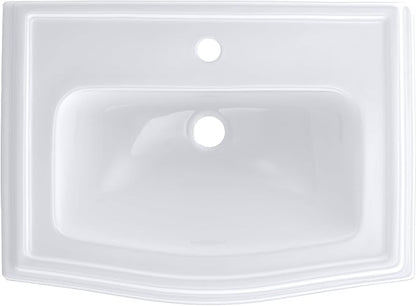 TOTO® Clayton® Rectangular Self-Rimming Drop-In Bathroom Sink for Single Hole Faucets, Cotton White - LT781#01