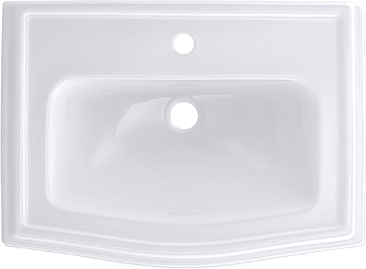 TOTO® Clayton® Rectangular Self-Rimming Drop-In Bathroom Sink for Single Hole Faucets, Cotton White - LT781#01