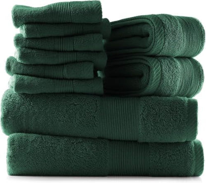 Hearth & Harbor Bath Towels for Bathroom - 100% Ring Spun Cotton Luxury - Ultra Soft & Highly Absorbent, Bath Towels Set of 10 - Hunter Green (Pack of 6)