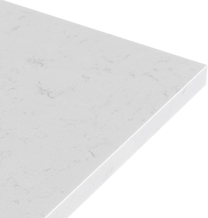 ARIEL Milan 72-inch Bathroom Vanity with Sink,Solid Wood, 1.5-inch Carrara White Quartz Countertop, Double Rectangular Porcelain Sink, 4 Soft Closing Doors, 3 Dovetail Drawers, Warm White