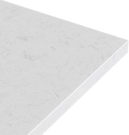 ARIEL Milan 72-inch Bathroom Vanity with Sink,Solid Wood, 1.5-inch Carrara White Quartz Countertop, Double Rectangular Porcelain Sink, 4 Soft Closing Doors, 3 Dovetail Drawers, Warm White