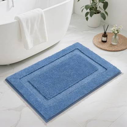 SHACOS Soft Microfiber Blue Bathroom Rugs Sets 2 Pieces 32x20 inch