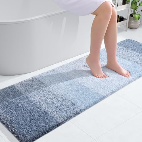 OLANLY Bathroom Runner Rug 59x17, Extra Soft Absorbent Microfiber Bath Rugs