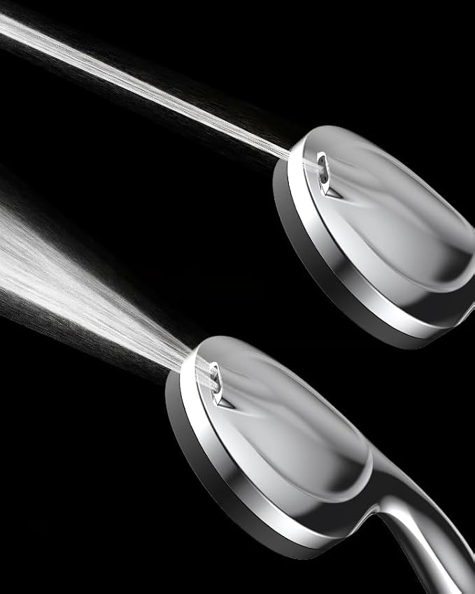 VOXON Shower Head 10 Functions, High Pressure Handheld Shower Head, Built-in 2 Power Wash Mode to Clean Corner, Non-Clogging Nozzles, Leakproof Stainless Steel Hose&Metal Bracket, Black