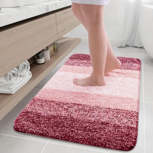 Arotive Microfiber Bathroom Rugs, Shaggy Soft Absorbent Bath Rug, 36x24