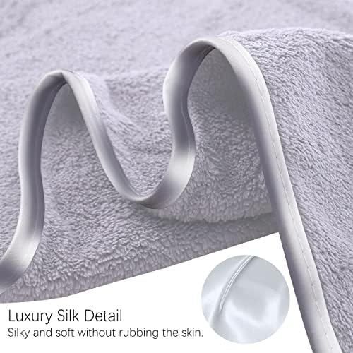 TENSTARS Silk Hemming Bath Towels for Bathroom Clearance - 27 x 55 inches - Light Thin Quick Drying - Soft Microfiber Absorbent Towel for Bath Fitness, Sports, Yoga, Travel, Gym - 2 Pack, Light Grey