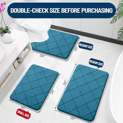 OLANLY Memory Foam Bath Mat 70x24, Ultra Soft and Absorbent Bathroom Rugs