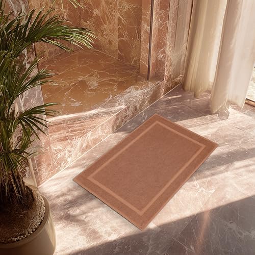 COTTON CRAFT Bath Mats - 2 Pack Tub Shower Floor Mat - 21x30 - Mocha