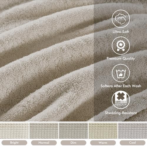 Madison Park Cotton Bath Sheet 2 Piece Oversized, 800GSM, 34" x 68" Natural