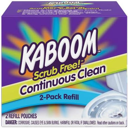 Kaboom Scrub Free! Continuous Clean Toilet Cleaning Refill Tablets (2 Count Per Package) *Refill Tablets Only.