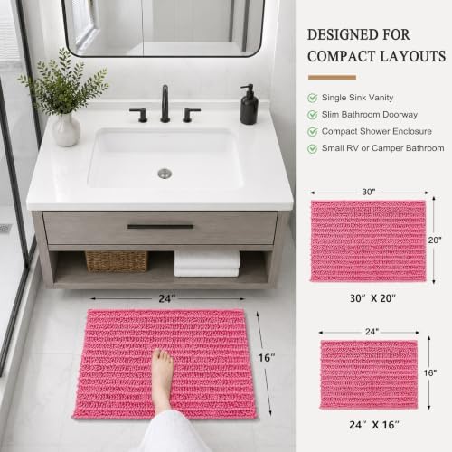 Arotive Bathroom Rugs Mat 24x16, Soft Absorbent Chenille Shaggy Bath Mat