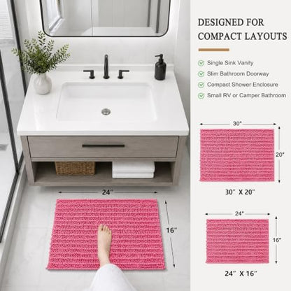 Arotive Bathroom Rugs Mat 24x16, Soft Absorbent Chenille Shaggy Bath Mat