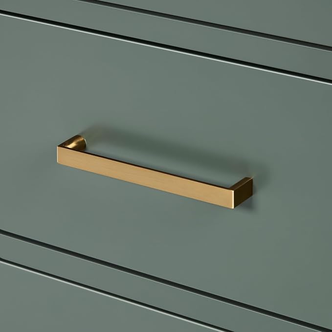 ARIEL Cambridge 36-inch Bathroom Vanity Base Cabinet,Solid Wood, 2 Soft Closing Doors, 5 Dovetail Drawers, Vintage Green