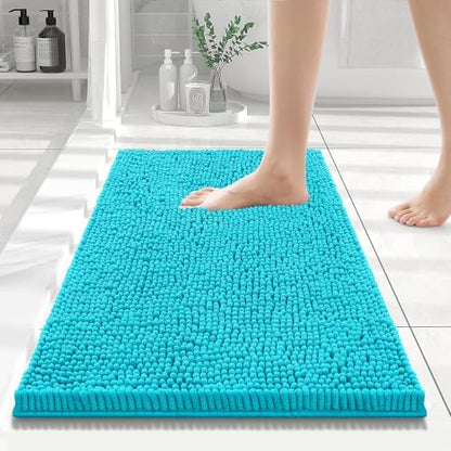 Smiry Bathroom Rugs 24X16, Luxury Chenille Extra Soft Absorbent Bath Mat