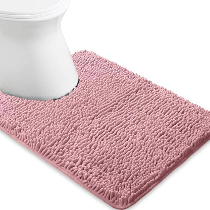 Yeaban Toilet Rugs U-Shape 20"x24", Blush