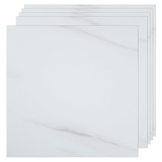VallisCo 30-Piece Peel and Stick Floor Tiles, 12x12 Covers 30 Sq. Ft. Waterproof Vinyl Flooring, Renter-Friendly Self-Adhesive Floor Stickers for Kitchen, Bathroom, RV, Basement & Home DIY Light Gray