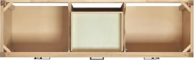 ARIEL Cambridge 72-inch Bathroom Vanity with Sink,Solid Wood, 1.5-inch Italian Carrara Marble Countertop, Double Oval Porcelain Sink, 4 Soft Closing Doors, 6 Dovetail Drawers, White Oak